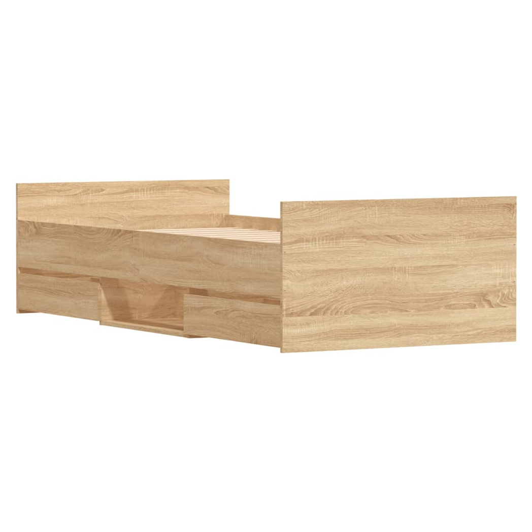 Bed Frame with Headboard and Footboard Sonoma Oak 90x190 cm Single