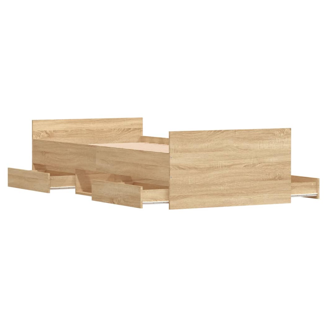 Bed Frame with Headboard and Footboard Sonoma Oak 90x190 cm Single