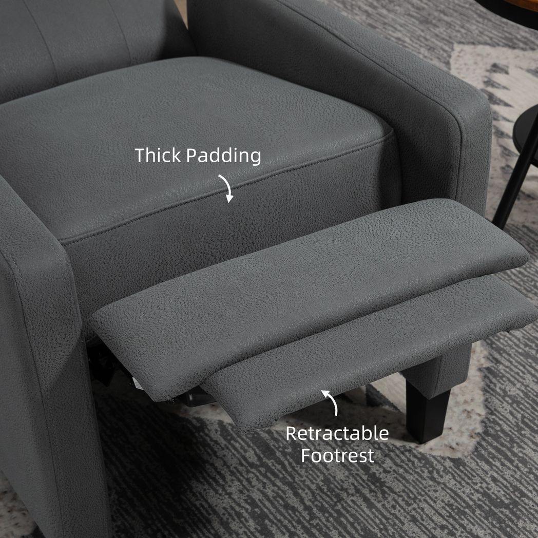SvvalkaButton Tufted Microfibre Cloth Recliner Armchair for Living Room, Grey
