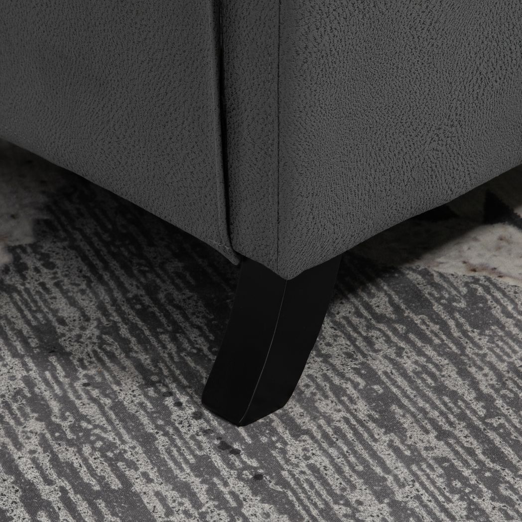 SvvalkaButton Tufted Microfibre Cloth Recliner Armchair for Living Room, Grey