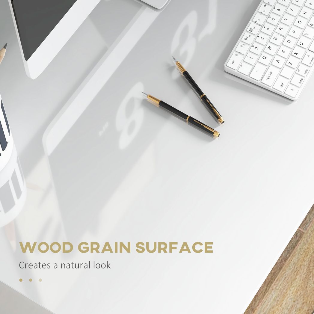 SvvalkaComputer Desk Writing Table Study Workstation Storage High Gloss White