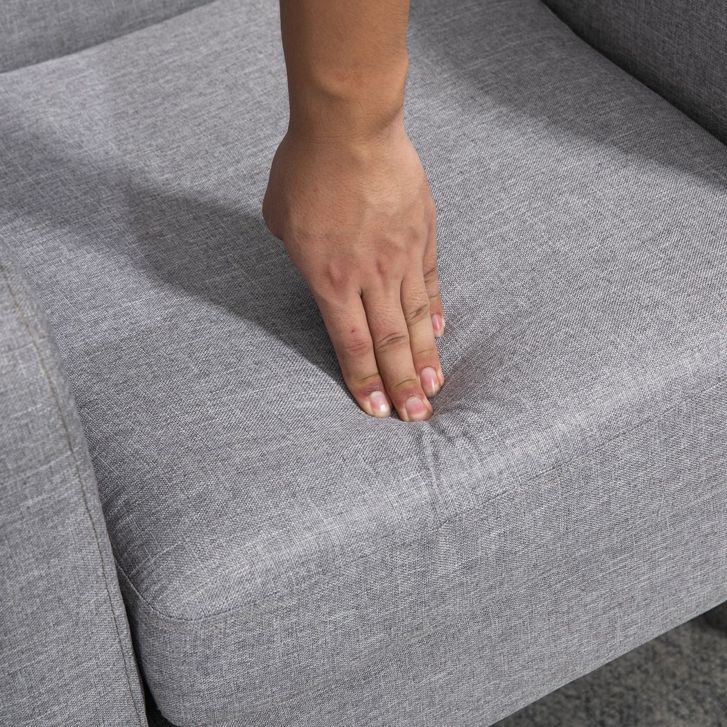 SvvalkaModern Armchair Accent Chair with Rubber Wood Legs for Bedroom Light Grey