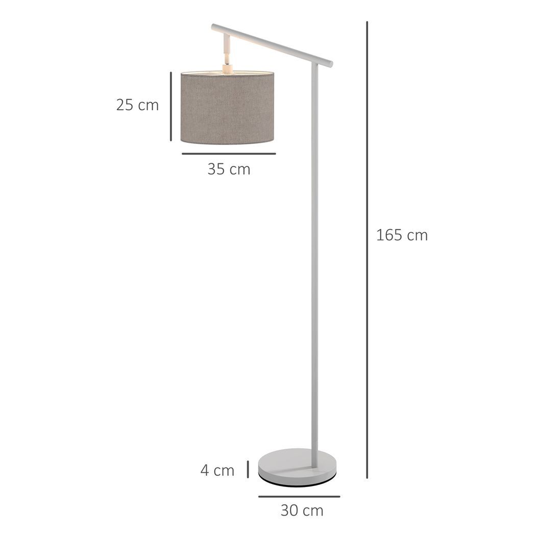 HOMCOM Floor Lamp with 350? Rotating Lampshade, LED Bulb Included, Grey