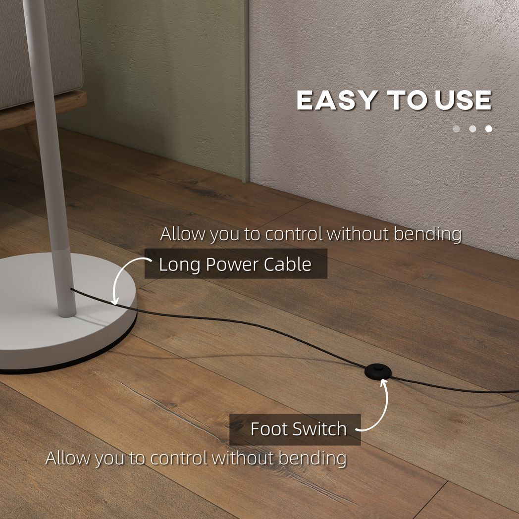 HOMCOM Floor Lamp with 350? Rotating Lampshade, LED Bulb Included, Grey