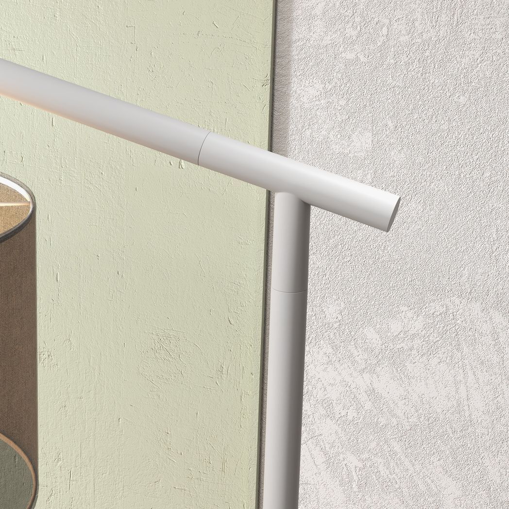 HOMCOM Floor Lamp with 350? Rotating Lampshade, LED Bulb Included, Grey