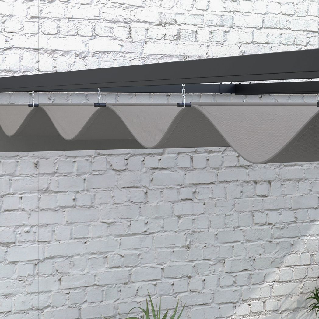 2 x 3(m) Wall Mounted Pergola with Retractable Sun Shade Canopy