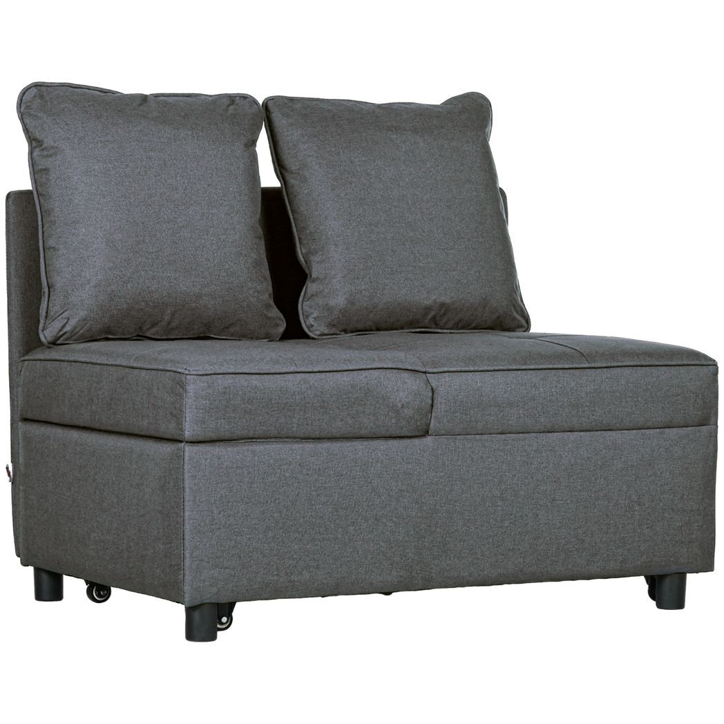 SvvalkaFolding Sleeper Sofa Bed Chair with Pillows, Pocket, Grey