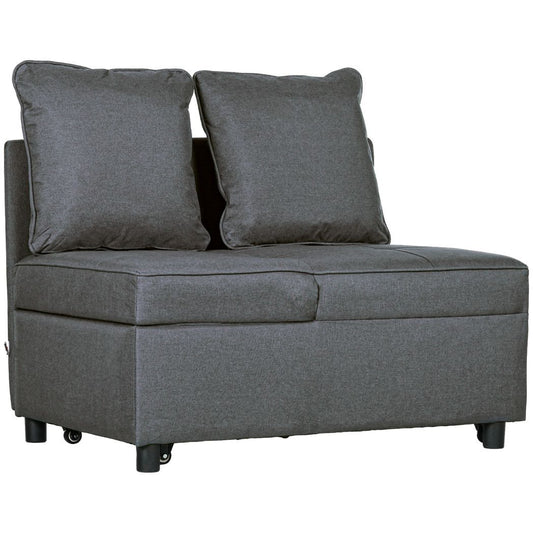 SvvalkaFolding Sleeper Sofa Bed Chair with Pillows, Pocket, Grey