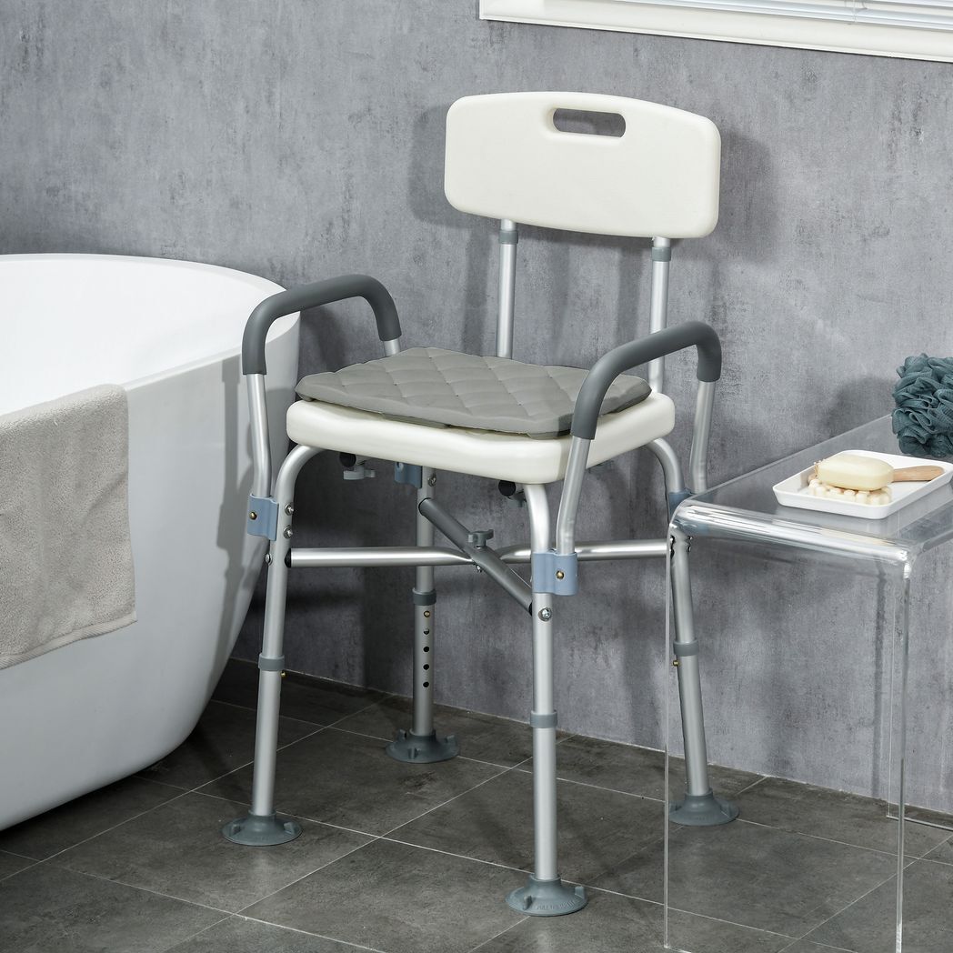 SvvalkaAluminium Shower Chair Adjustable Bath Stool for Senior Disabled Pregnant