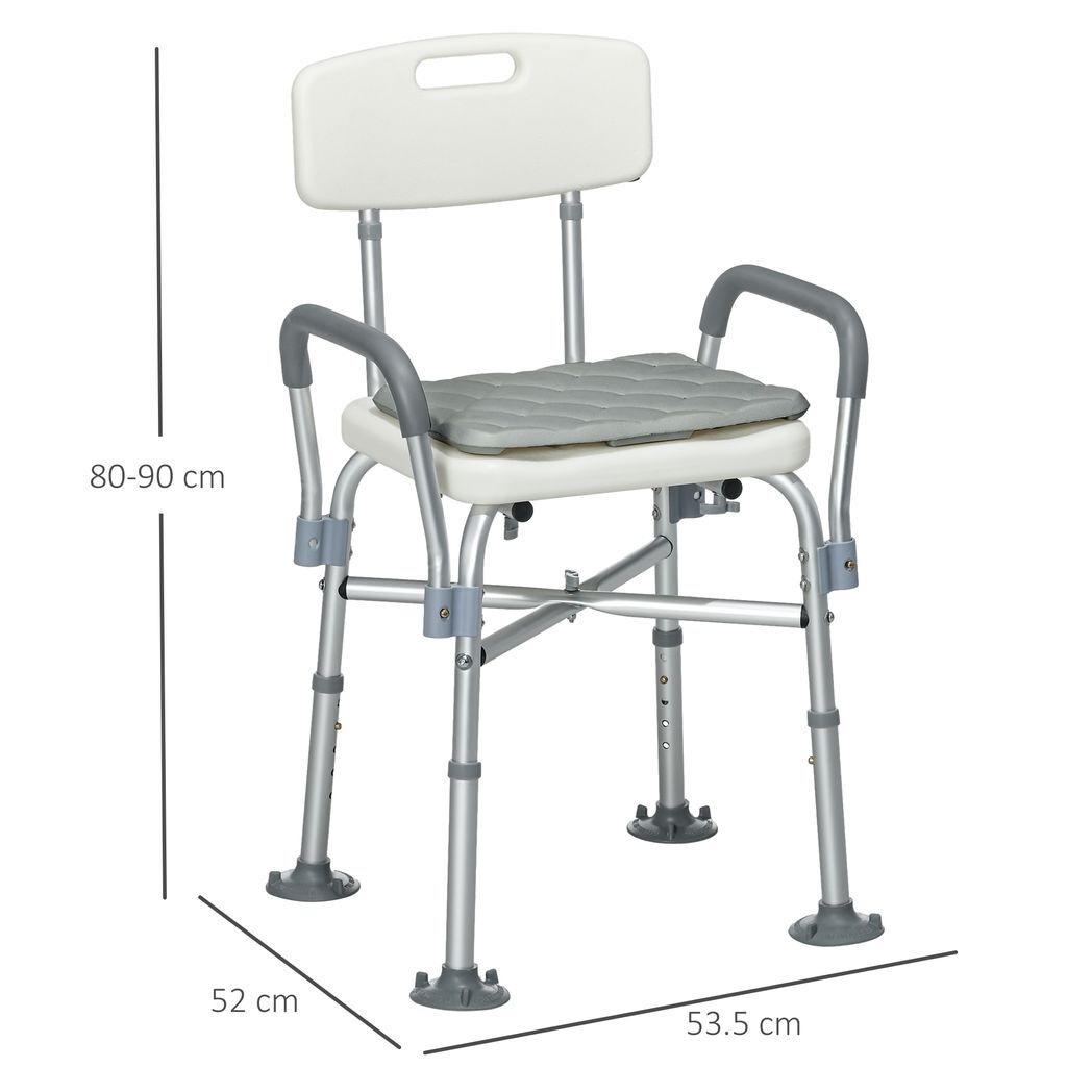 SvvalkaAluminium Shower Chair Adjustable Bath Stool for Senior Disabled Pregnant