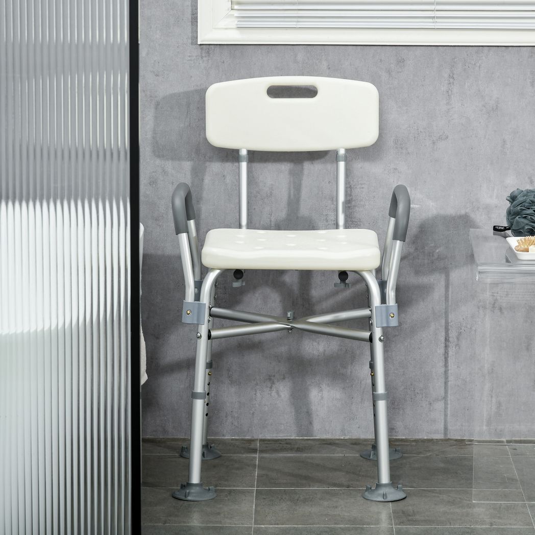 SvvalkaAluminium Shower Chair Adjustable Bath Stool for Senior Disabled Pregnant