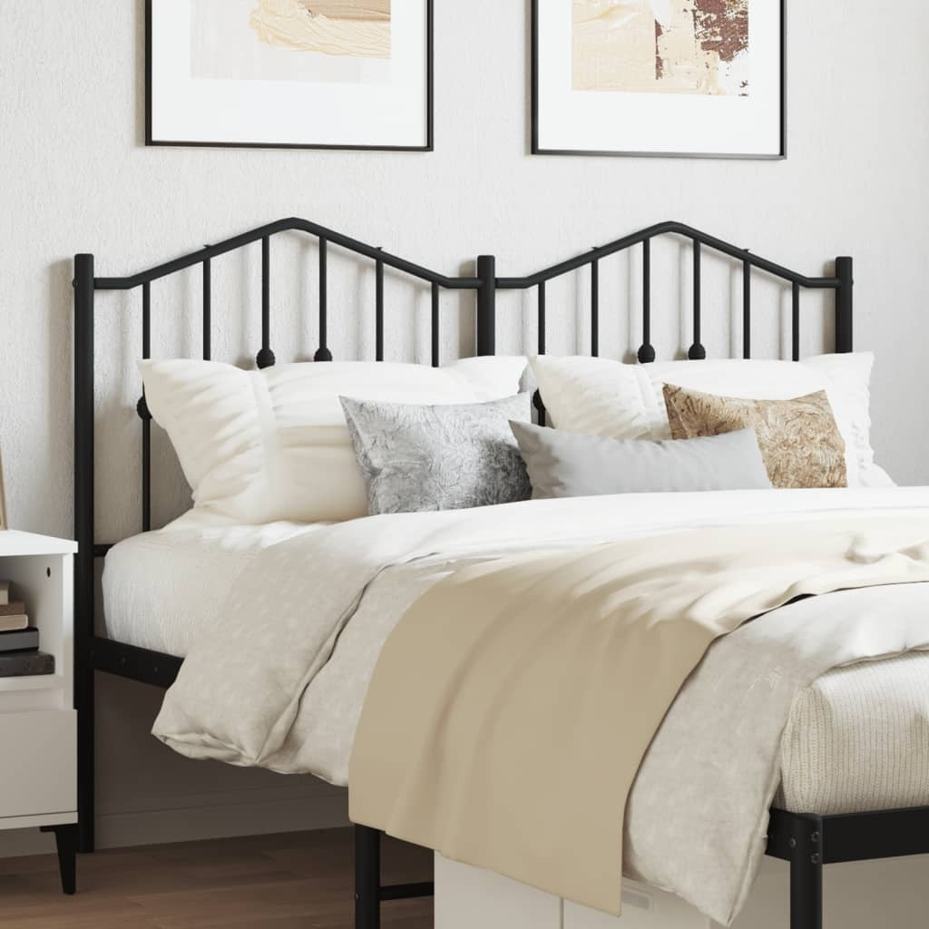 Metal Headboard Black 135 cm