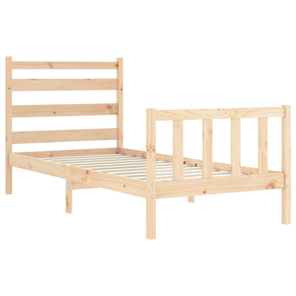 Bed Frame with Headboard 100x200 cm Solid Wood