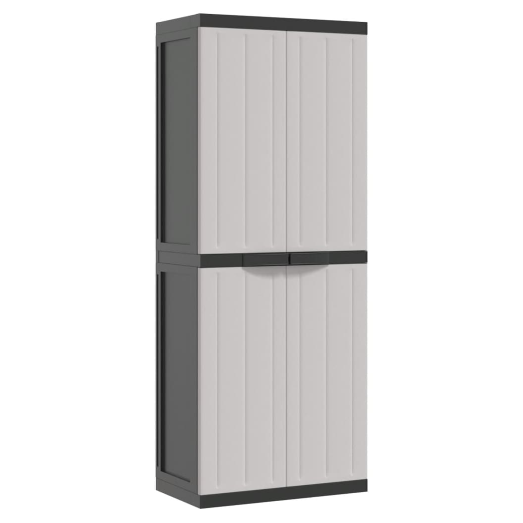 Outdoor Storage Cabinet Grey and Black 65x37x165 cm PP