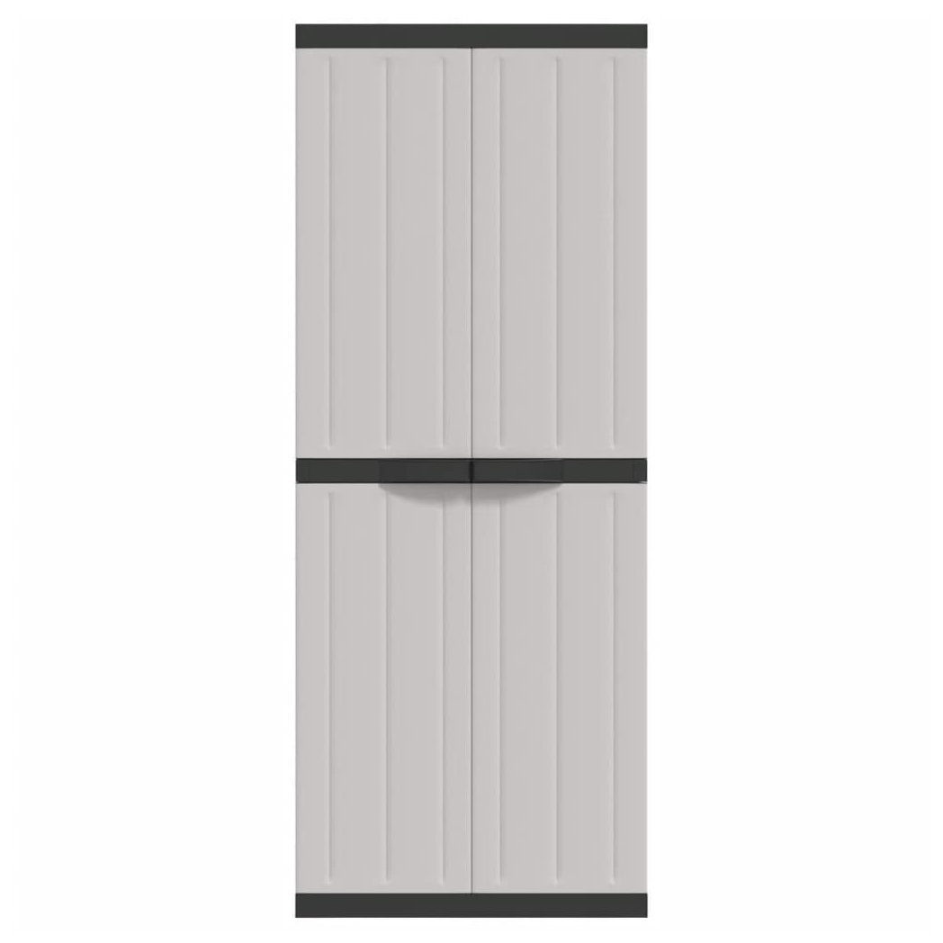 Outdoor Storage Cabinet Grey and Black 65x37x165 cm PP