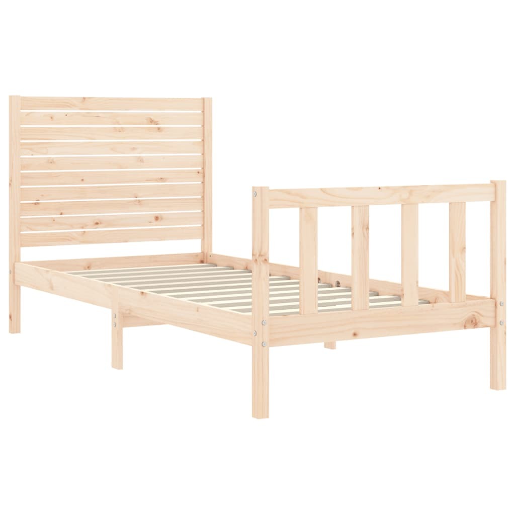 Bed Frame with Headboard 100x200 cm Solid Wood