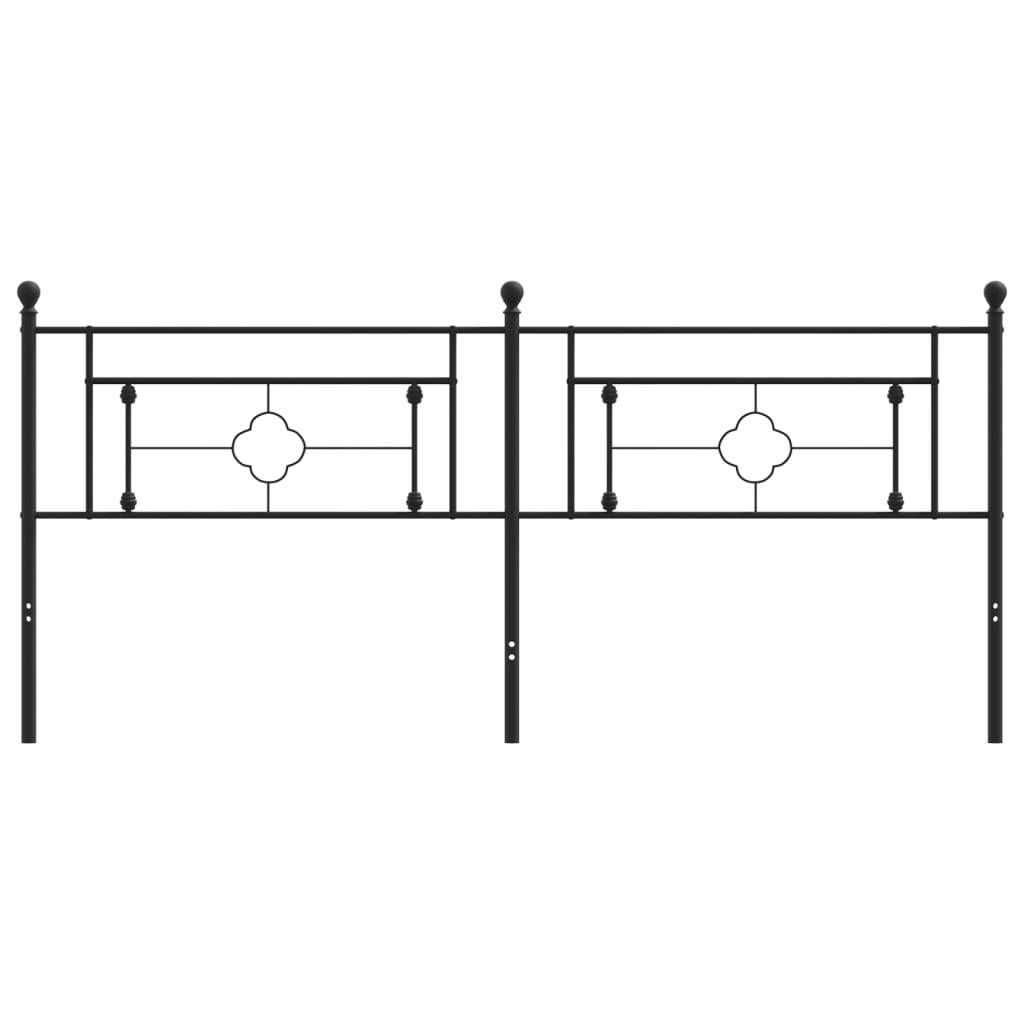 Metal Headboard Black 193 cm