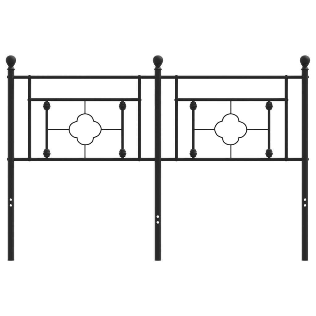 Metal Headboard Black 140 cm