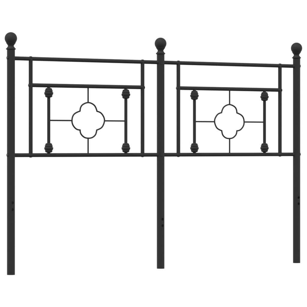 Metal Headboard Black 140 cm