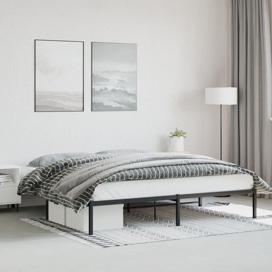 Metal Bed Frame Black 193x203 cm