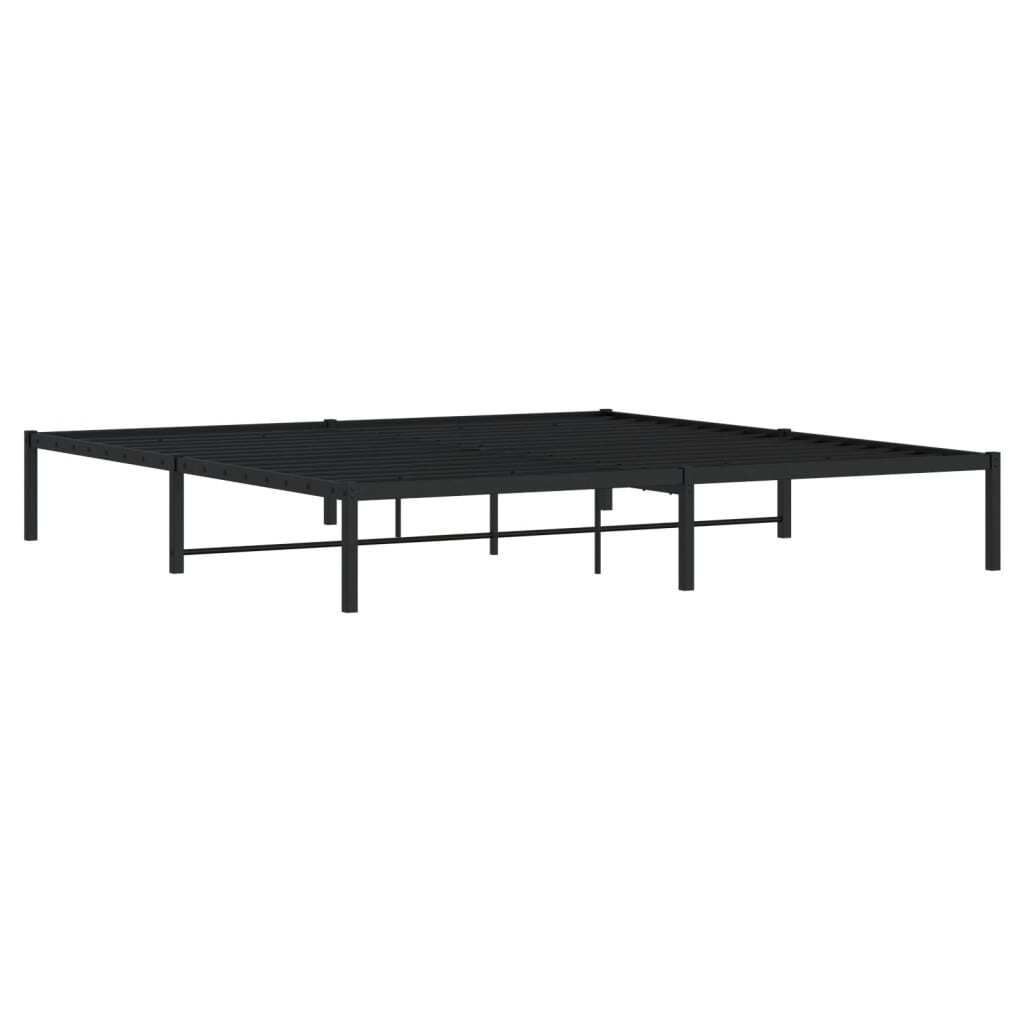 Metal Bed Frame Black 193x203 cm