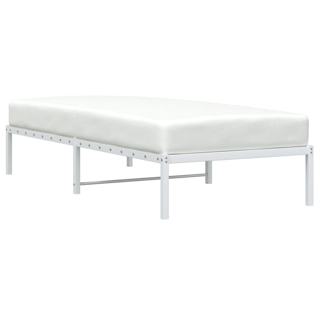 Metal Bed Frame White 90x190 cm Single