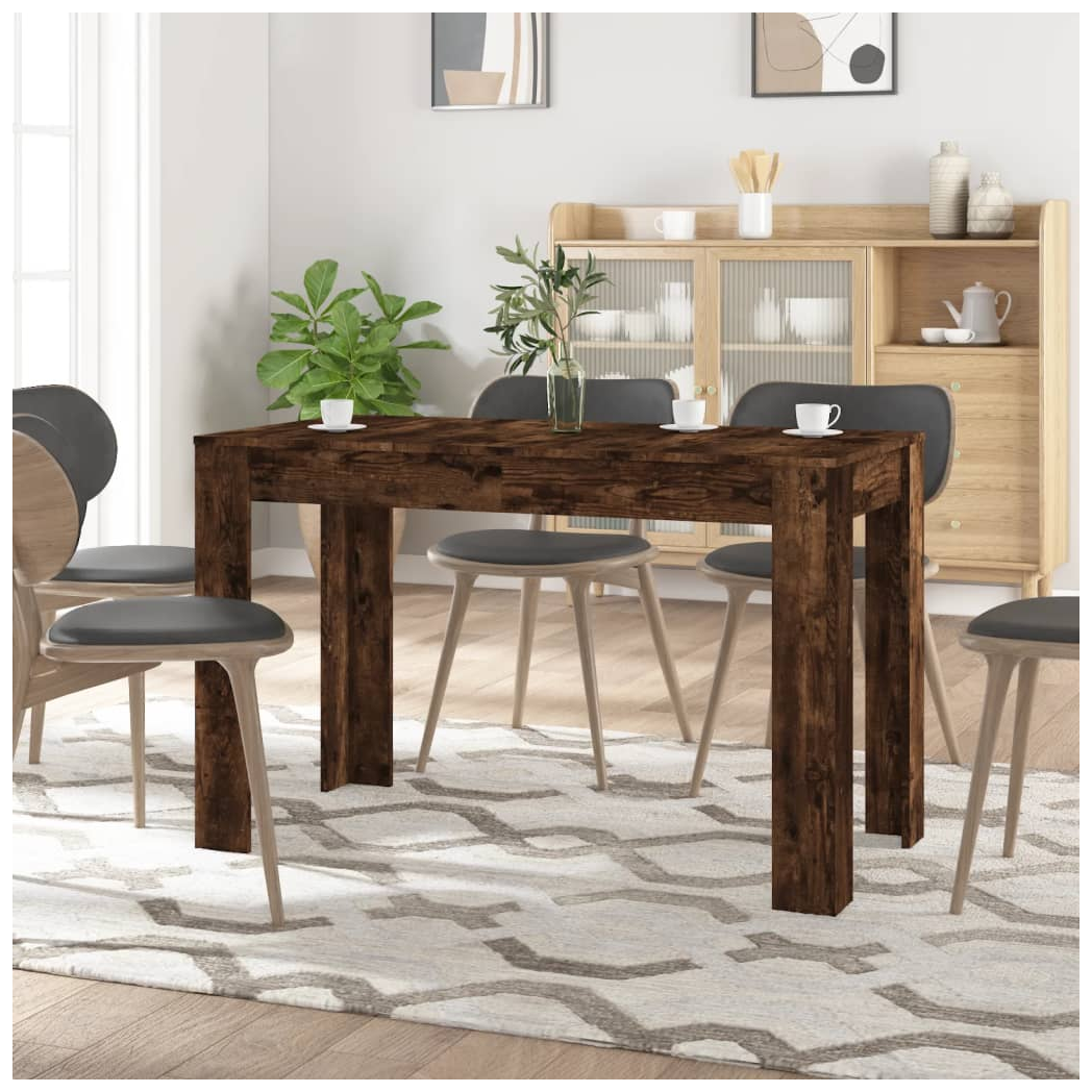 Dining Table Smoked Oak 120x60x76 cm Engineered Wood