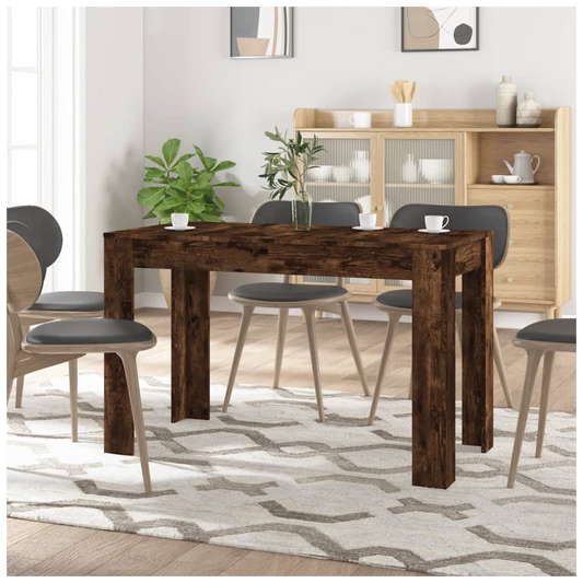 Dining Table Smoked Oak 120x60x76 cm Engineered Wood
