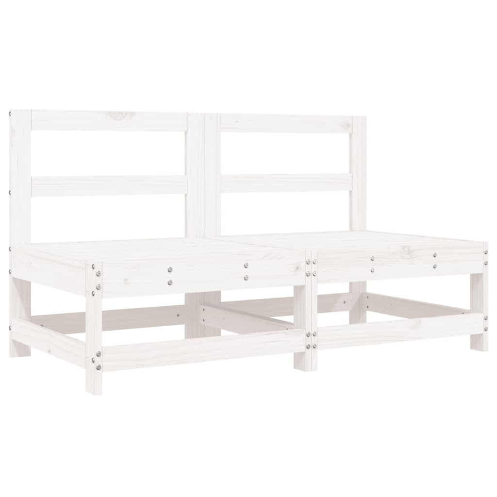 6 Piece Garden Lounge Set White Solid Wood Pine