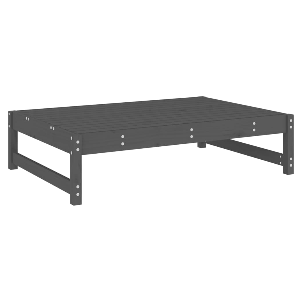 2 Piece Garden Lounge Set Grey Solid Wood Pine