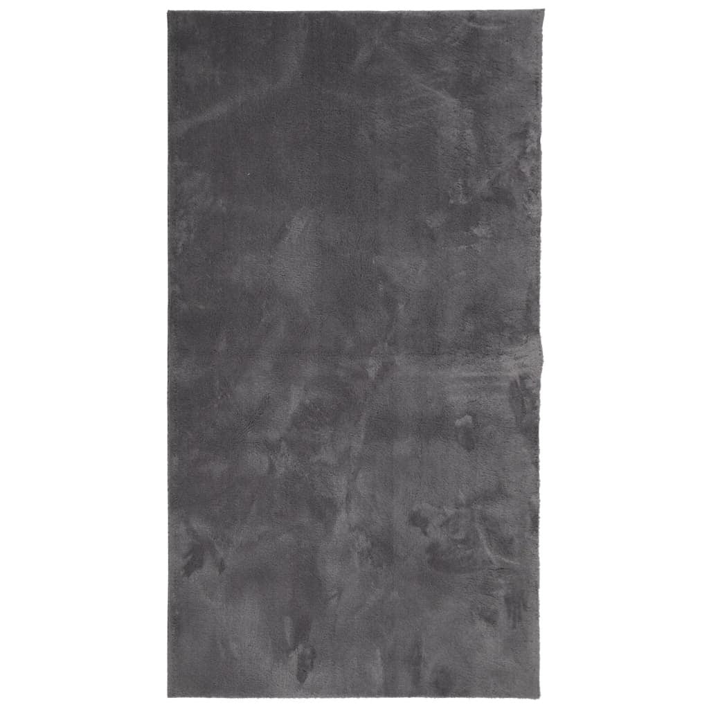 Rug HUARTE Short Pile Soft and Washable Anthracite 80x150 cm