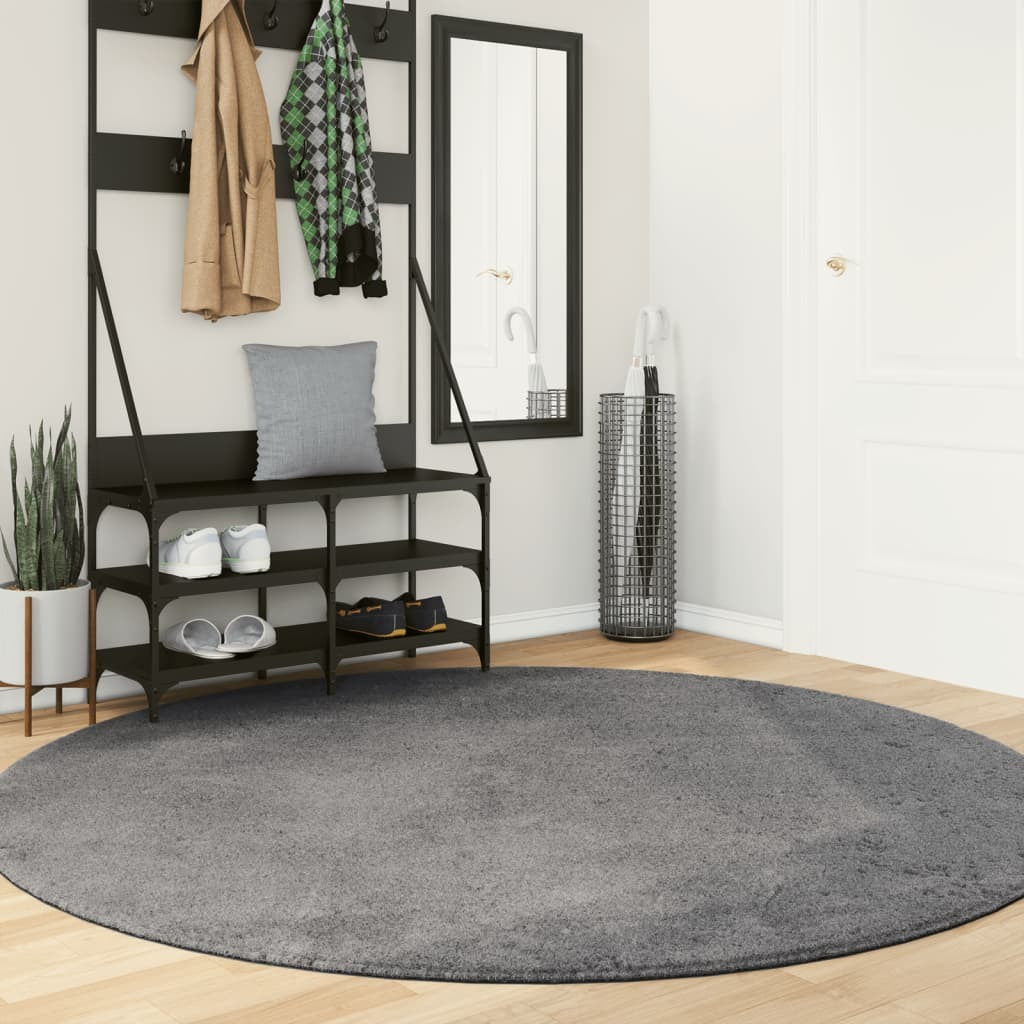 Rug HUARTE Short Pile Soft and Washable Anthracite  200 cm