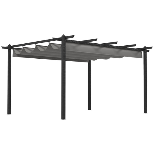 4 x 3(m) Aluminium Pergola Gazebo Garden Shelter w/ Retractable Roof