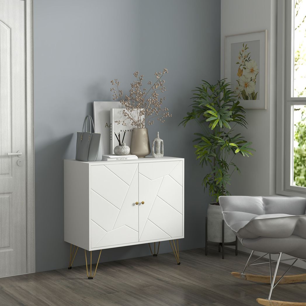 SvvalkaFreestanding Storage Cabinet with Adjustable Shelves for Living Room