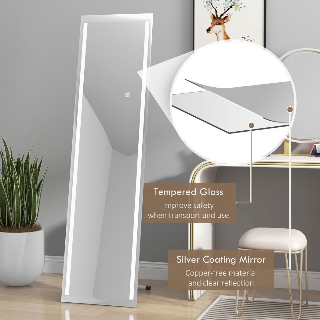 SvvalkaLED Lighted Full Length Mirror Dimmable Full Size Body Mirror for Bedroom