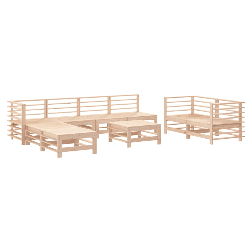 9 Piece Garden Lounge Set Solid Wood Pine