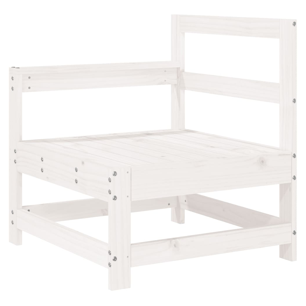 7 Piece Garden Lounge Set White Solid Wood Pine