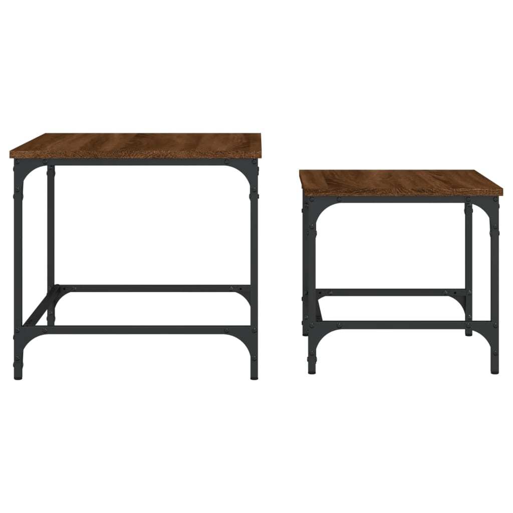 Nesting Coffee Tables 2 pcs Brown Oak Engineered Wood