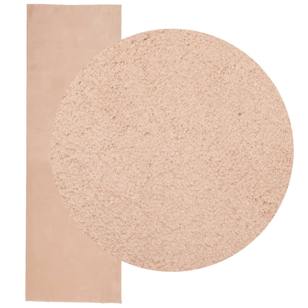 Rug HUARTE Short Pile Soft and Washable Blush 80x250 cm