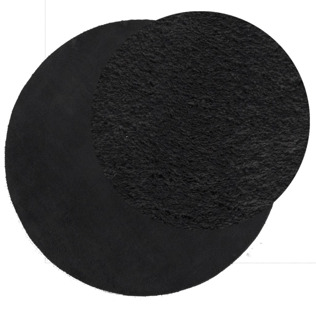 Rug HUARTE Short Pile Soft and Washable Black  100 cm