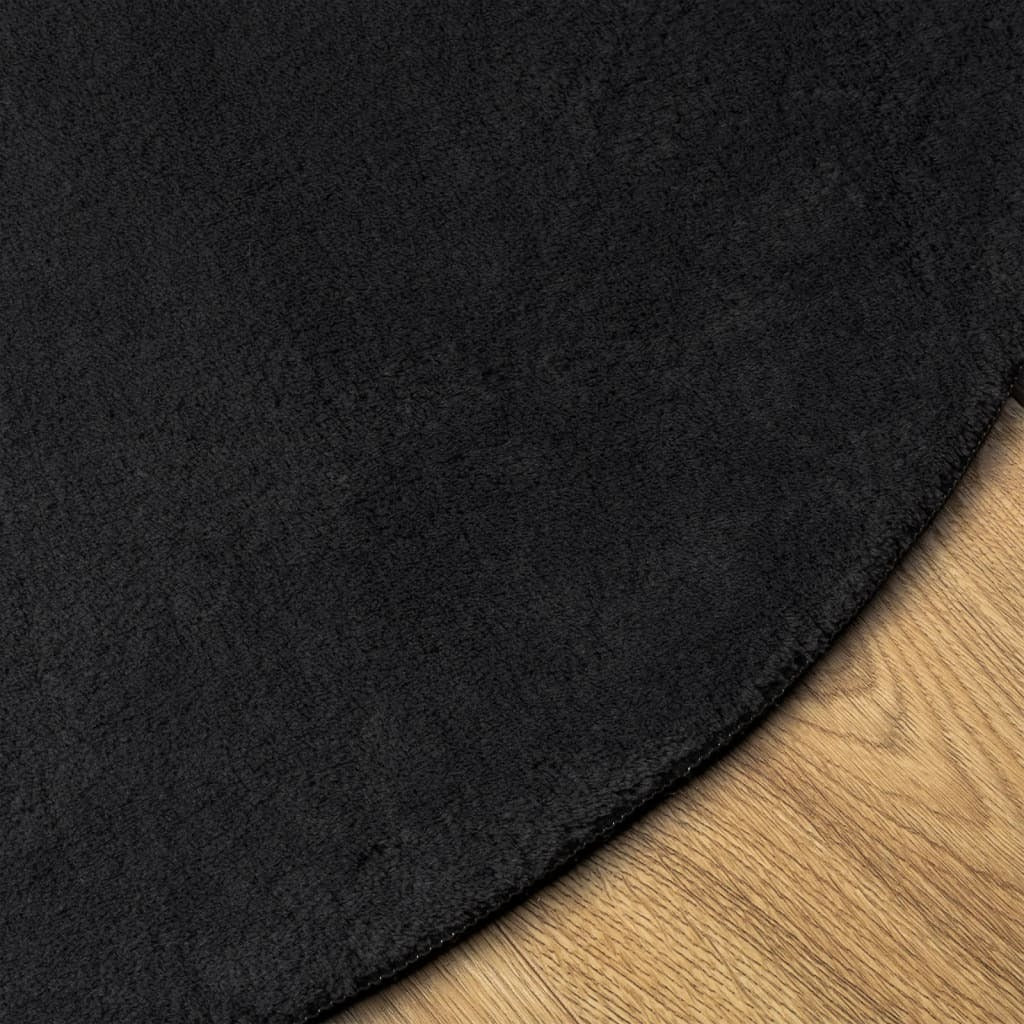 Rug HUARTE Short Pile Soft and Washable Black  100 cm
