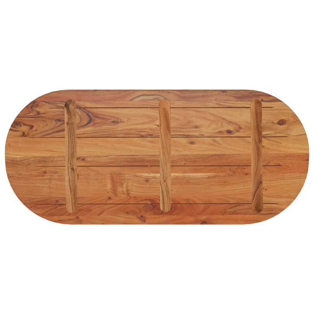 Table Top 90x40x3.8 cm Oval Solid Wood Acacia