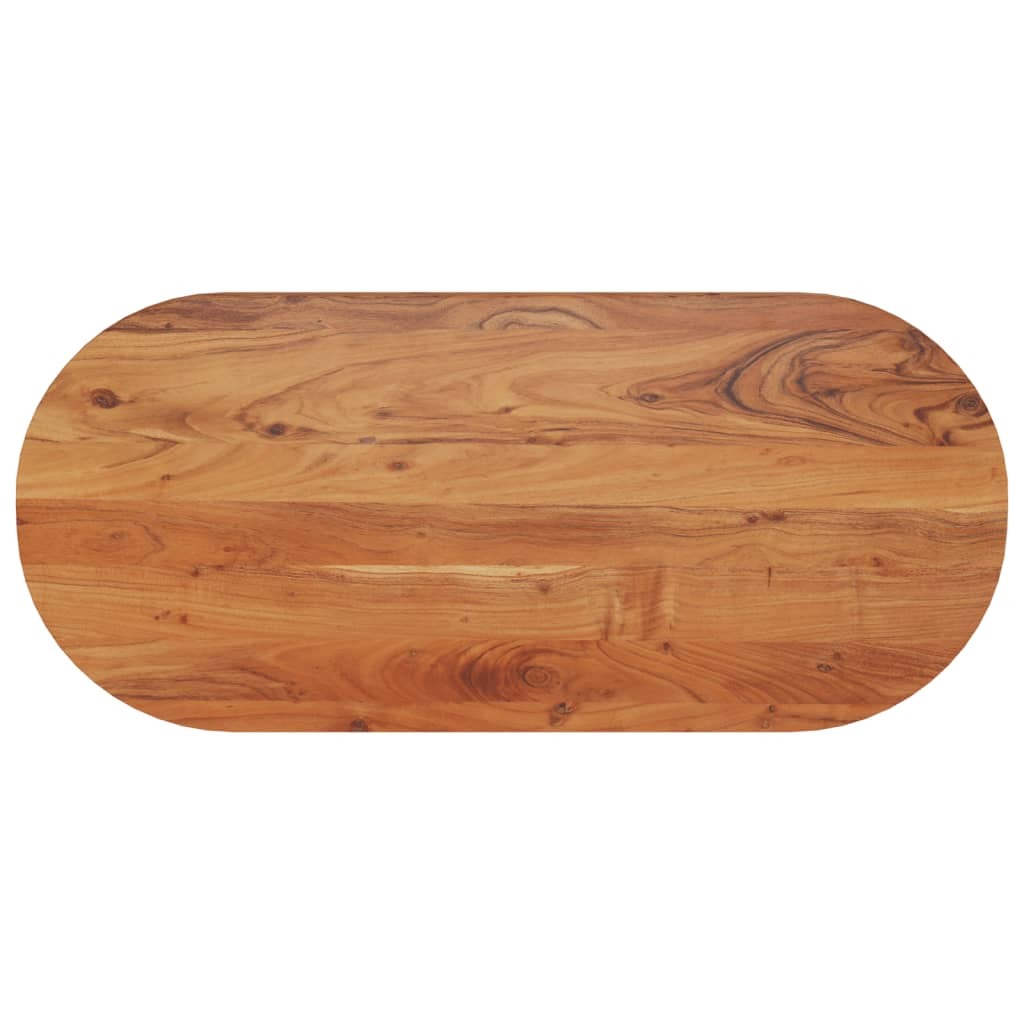 Table Top 110x50x3.8 cm Oval Solid Wood Acacia