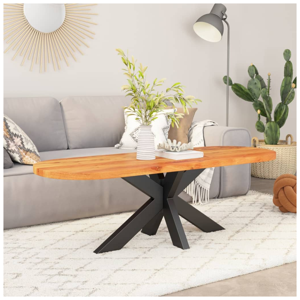 Table Top 110x50x2.5 cm Oval Solid Wood Acacia