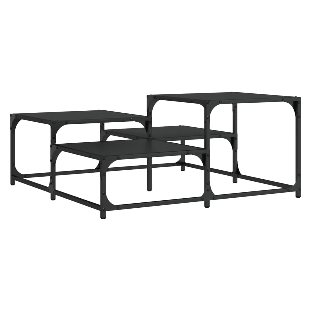 Coffee Table Black 87.5x87.5x40 cm Engineered Wood
