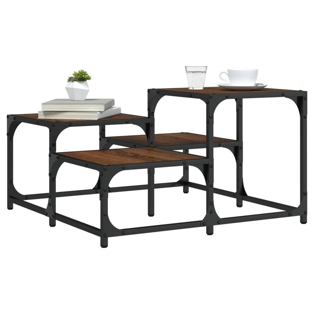 Coffee Table Brown Oak 68x68x40 cm Engineered Wood