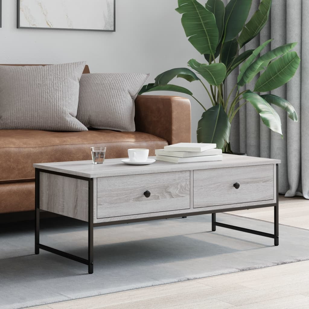 Coffee Table Grey Sonoma 101x49x39.5 cm Engineered Wood