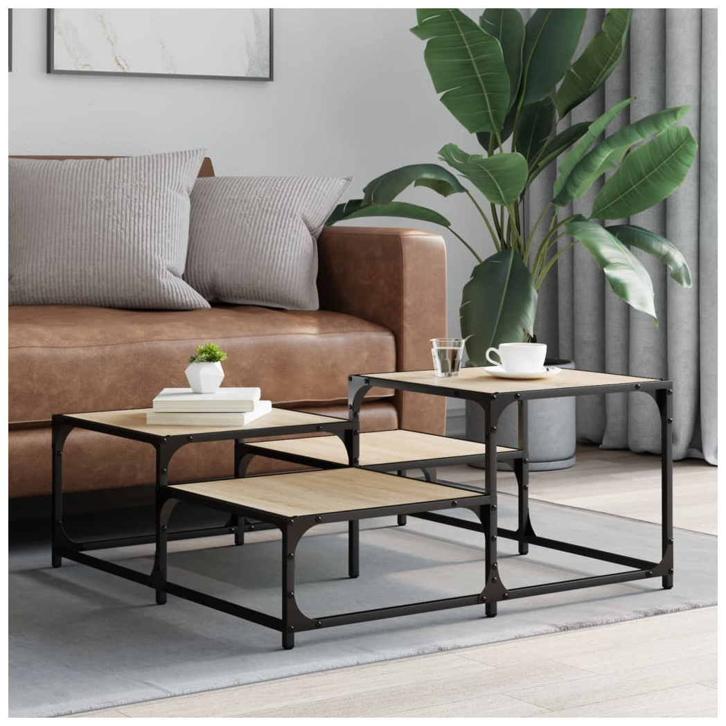 Coffee Table Sonoma Oak 87.5x87.5x40 cm Engineered Wood