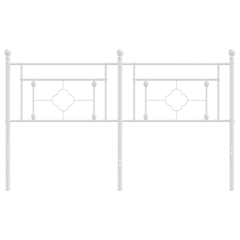 Metal Headboard White 150 cm