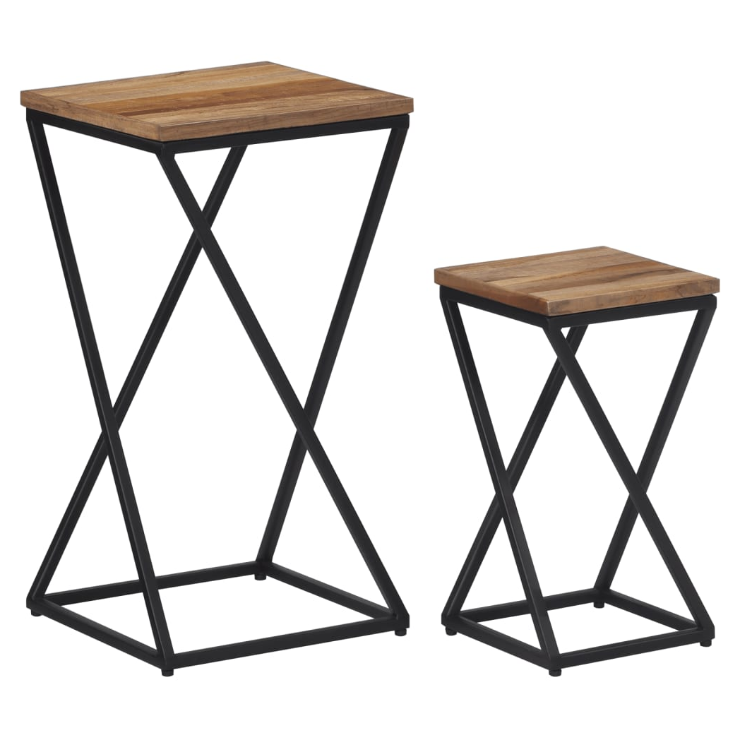 Side Tables 2 pcs Solid Reclaimed Teak